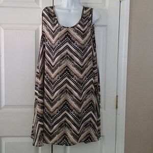 Hot Ginger black gray tan sleeveless dress Sz 3X NWOT